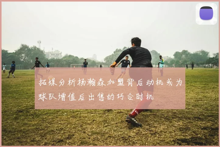 拓媒分析杨瀚森加盟背后动机或为球队增值后出售的巧合时机
